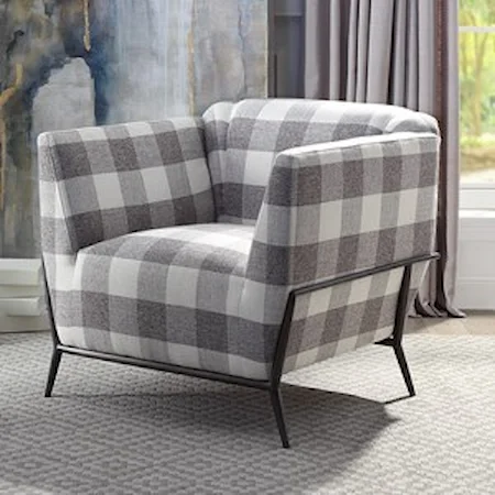 Contemporary Accent Chair with Slightly Flared Armrest